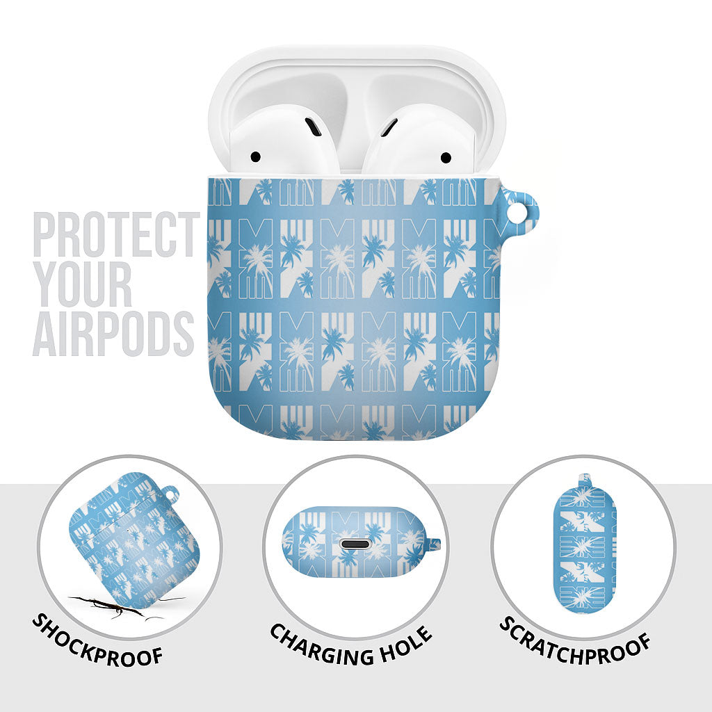 Bula Fiji AirPods Case Blue Makare Masi Tapa Pattern LT05 - Polynesian Pride