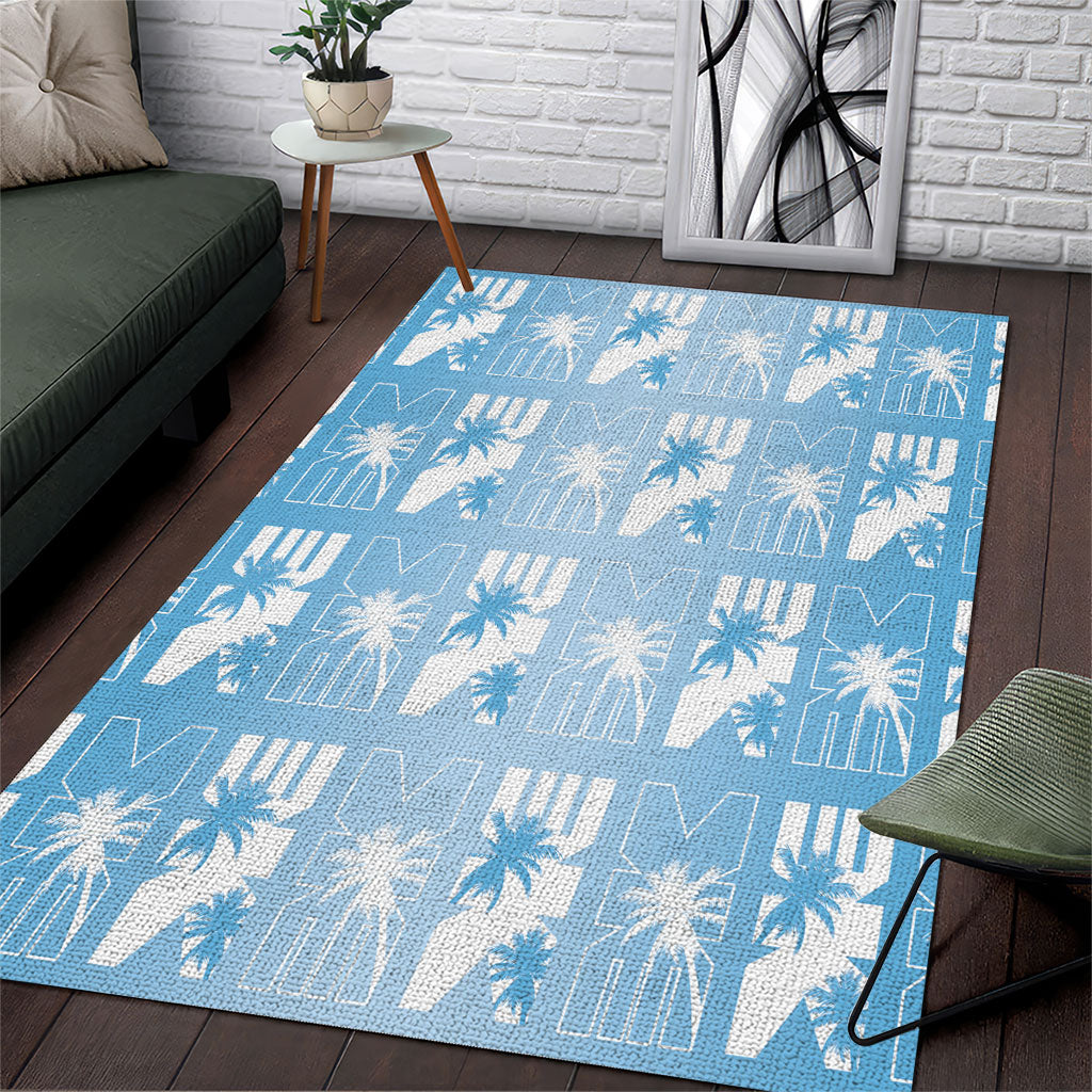 Bula Fiji Area Rug Blue Makare Masi Tapa Pattern LT05 Blue - Polynesian Pride