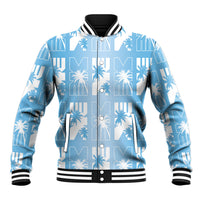 Bula Fiji Baseball Jacket Blue Makare Masi Tapa Pattern LT05 Unisex Blue - Polynesian Pride