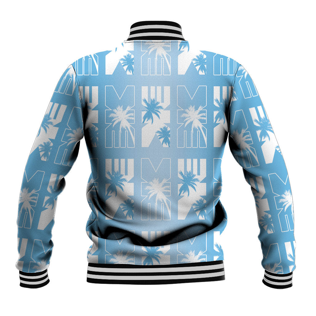Bula Fiji Baseball Jacket Blue Makare Masi Tapa Pattern LT05 - Polynesian Pride