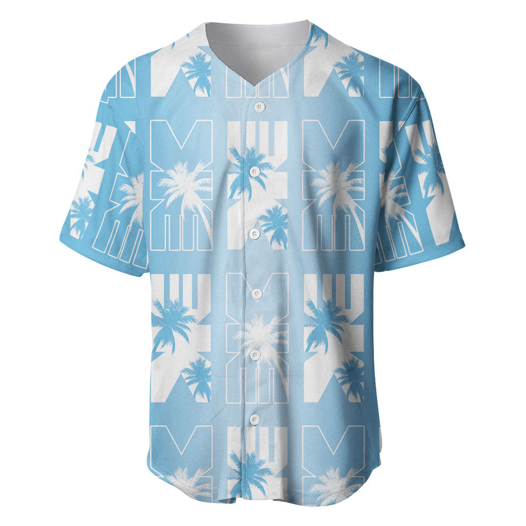 Bula Fiji Baseball Jersey Blue Makare Masi Tapa Pattern LT05 Blue - Polynesian Pride