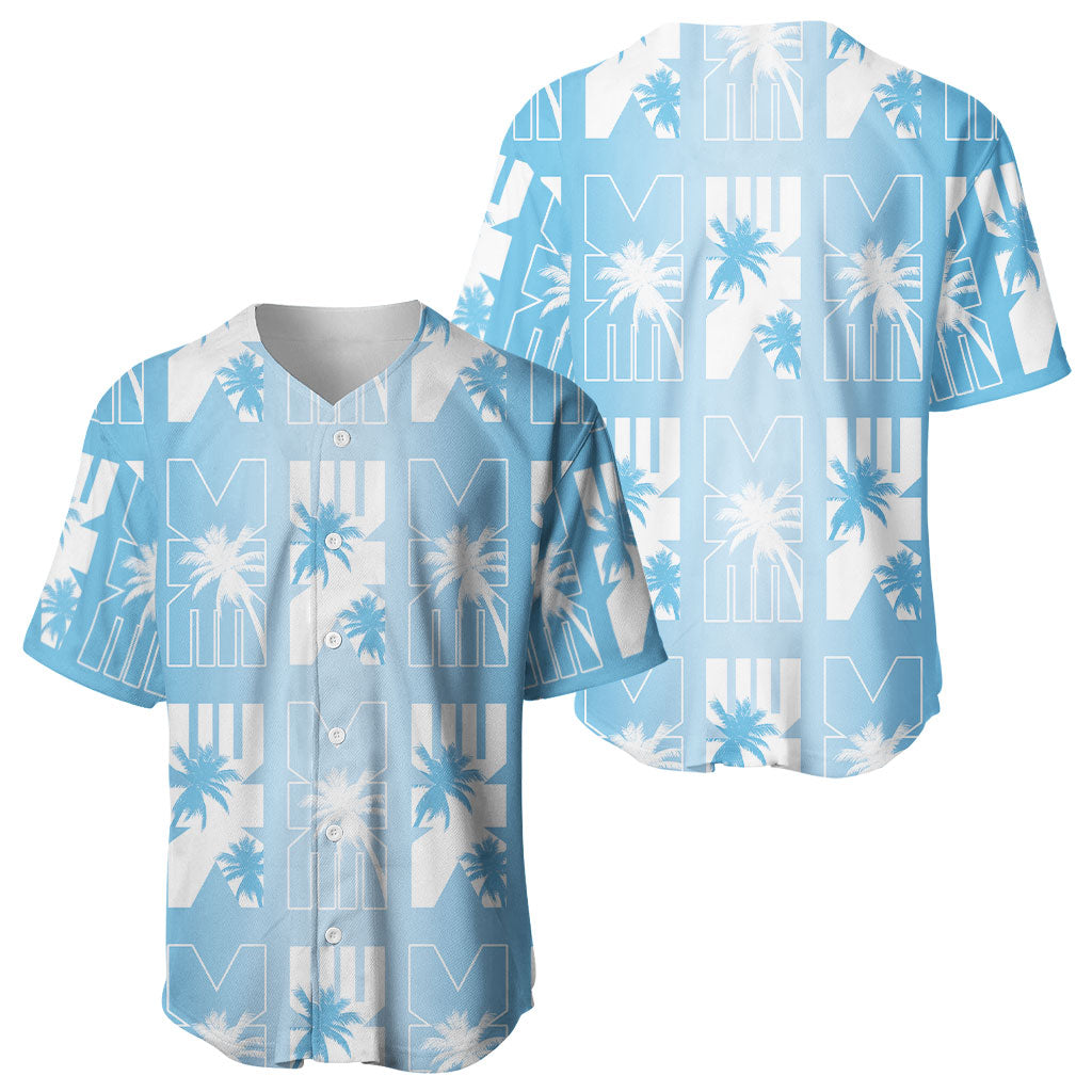 Bula Fiji Baseball Jersey Blue Makare Masi Tapa Pattern LT05 - Polynesian Pride