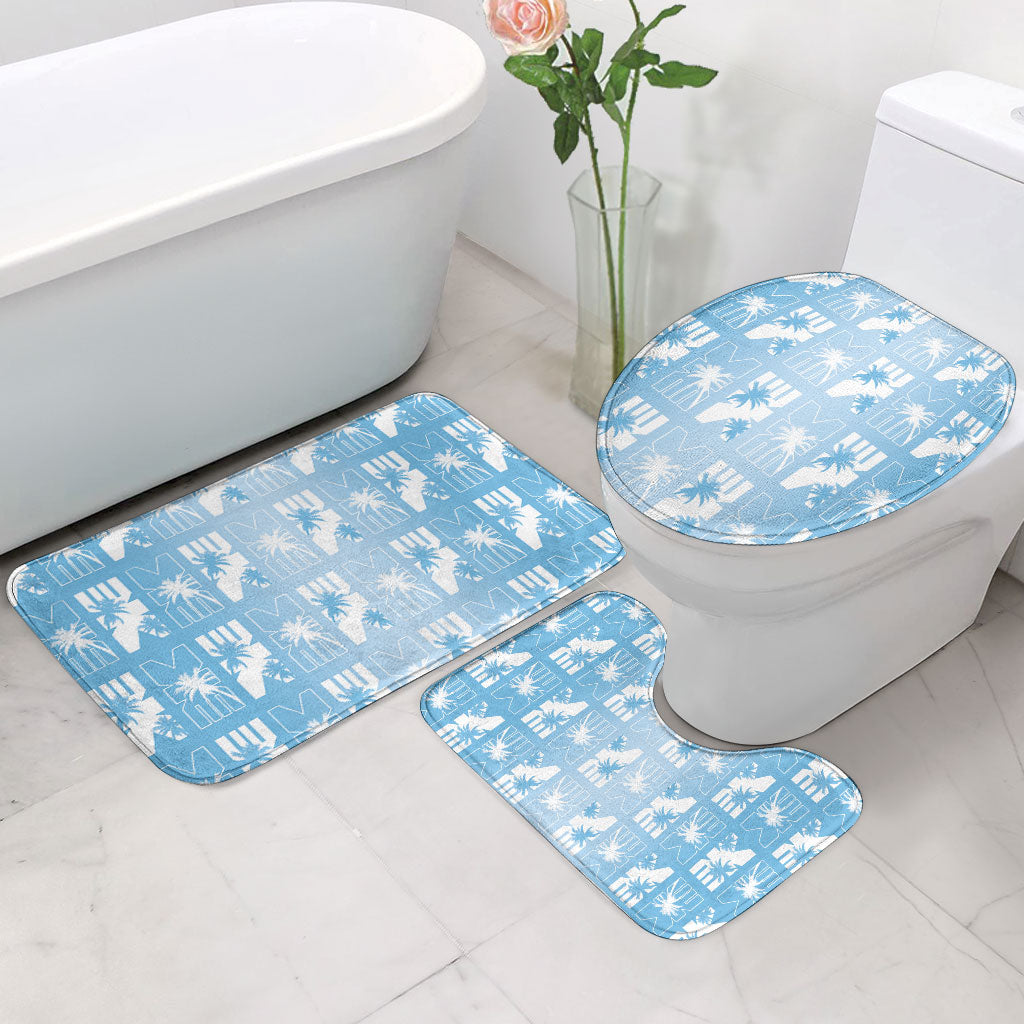 Bula Fiji Bathroom Set Blue Makare Masi Tapa Pattern LT05 - Polynesian Pride