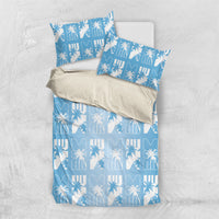Bula Fiji Bedding Set Blue Makare Masi Tapa Pattern LT05 US Twin 172cm x 218cm Blue - Polynesian Pride