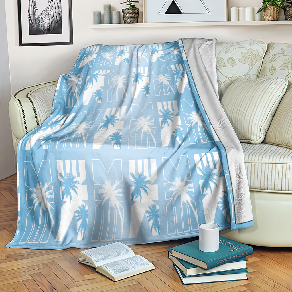 Bula Fiji Blanket Blue Makare Masi Tapa Pattern LT05 Blue - Polynesian Pride