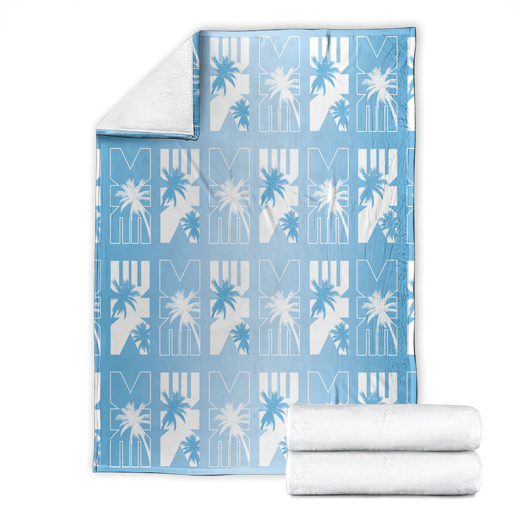 Bula Fiji Blanket Blue Makare Masi Tapa Pattern LT05 - Polynesian Pride