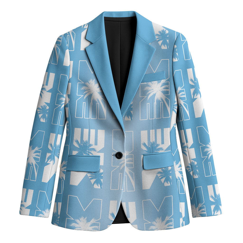 Bula Fiji Blazer Blue Makare Masi Tapa Pattern LT05 Unisex Blue - Polynesian Pride