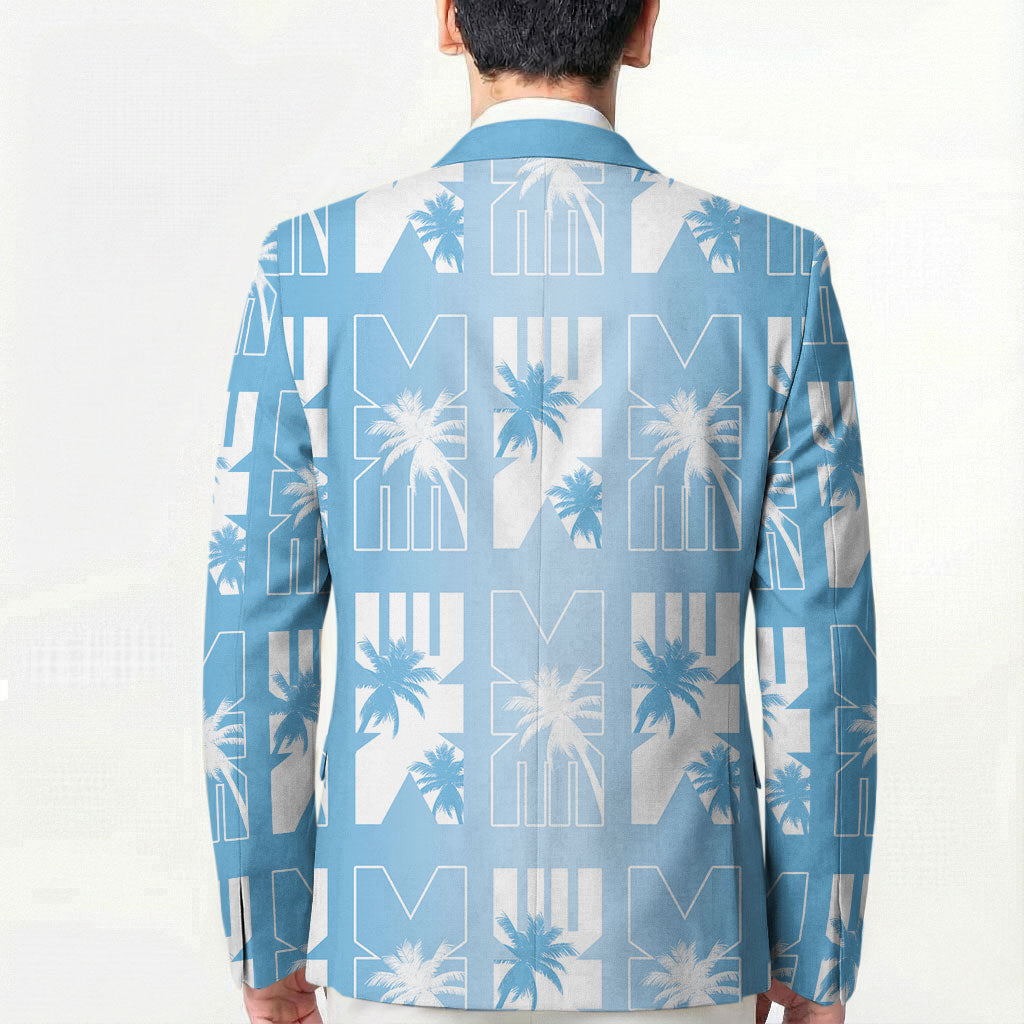 Bula Fiji Blazer Blue Makare Masi Tapa Pattern LT05 - Polynesian Pride