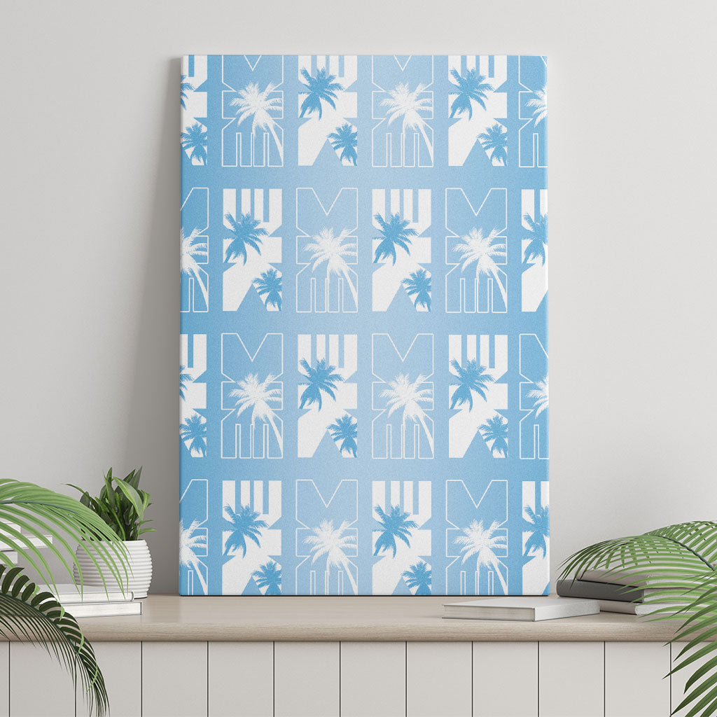 Bula Fiji Canvas Wall Art Blue Makare Masi Tapa Pattern LT05 - Polynesian Pride