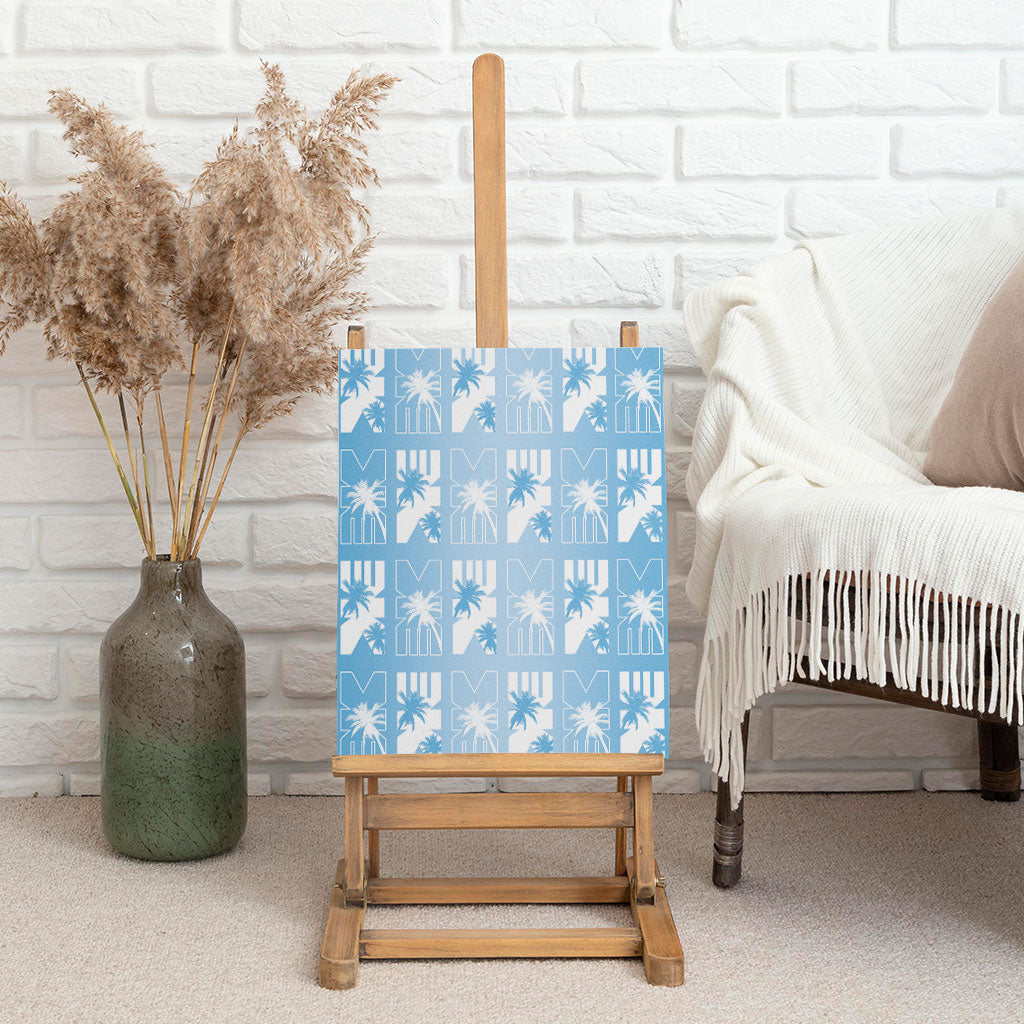 Bula Fiji Canvas Wall Art Blue Makare Masi Tapa Pattern LT05 - Polynesian Pride