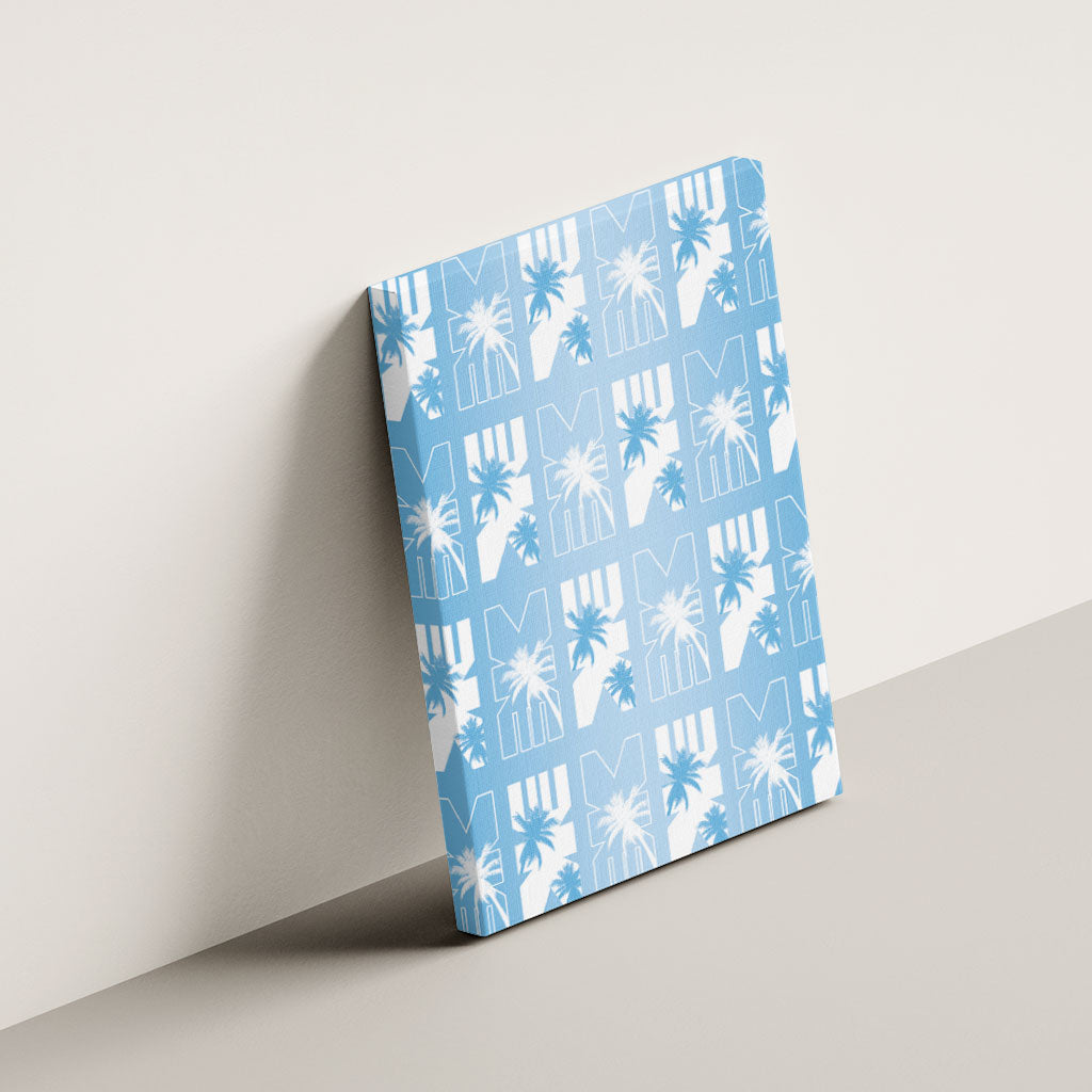 Bula Fiji Canvas Wall Art Blue Makare Masi Tapa Pattern LT05 - Polynesian Pride