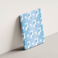 Bula Fiji Canvas Wall Art Blue Makare Masi Tapa Pattern LT05 - Polynesian Pride