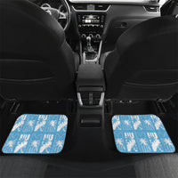 Bula Fiji Car Mats Blue Makare Masi Tapa Pattern LT05 Set 2pcs - Back Blue - Polynesian Pride