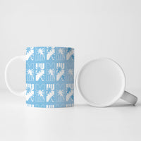 Bula Fiji Ceramic Mug Blue Makare Masi Tapa Pattern LT05 - Polynesian Pride