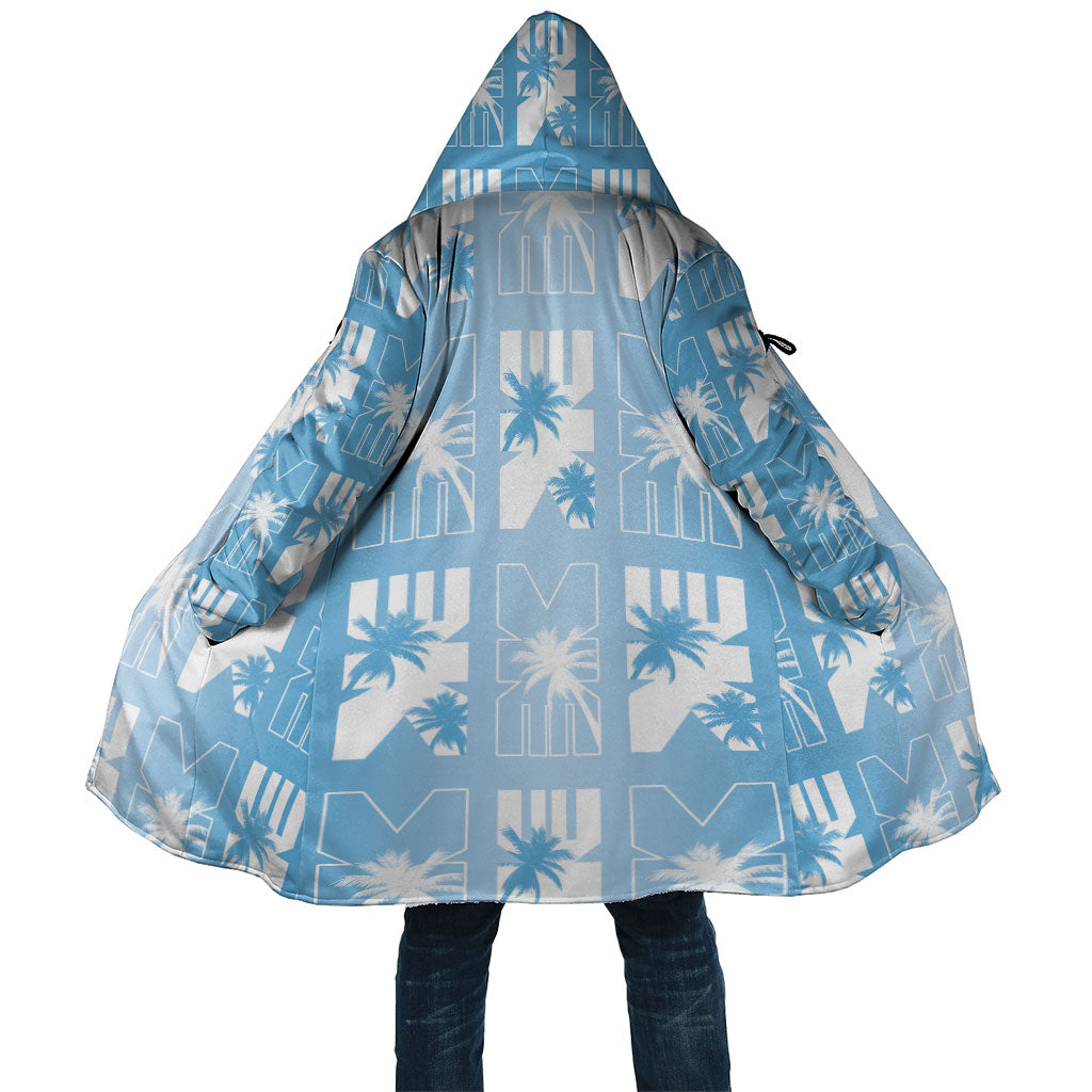 Bula Fiji Cloak Blue Makare Masi Tapa Pattern LT05 Unisex Blue - Polynesian Pride