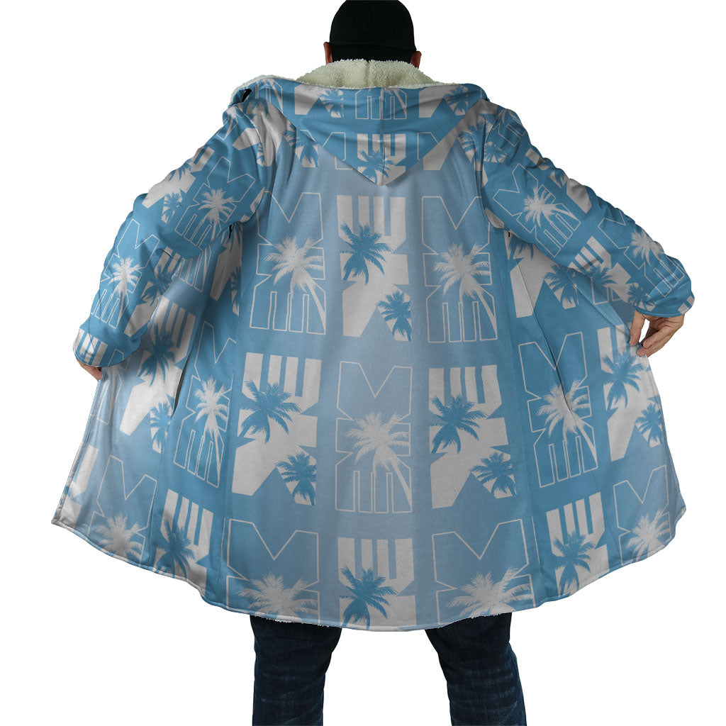 Bula Fiji Cloak Blue Makare Masi Tapa Pattern LT05 - Polynesian Pride