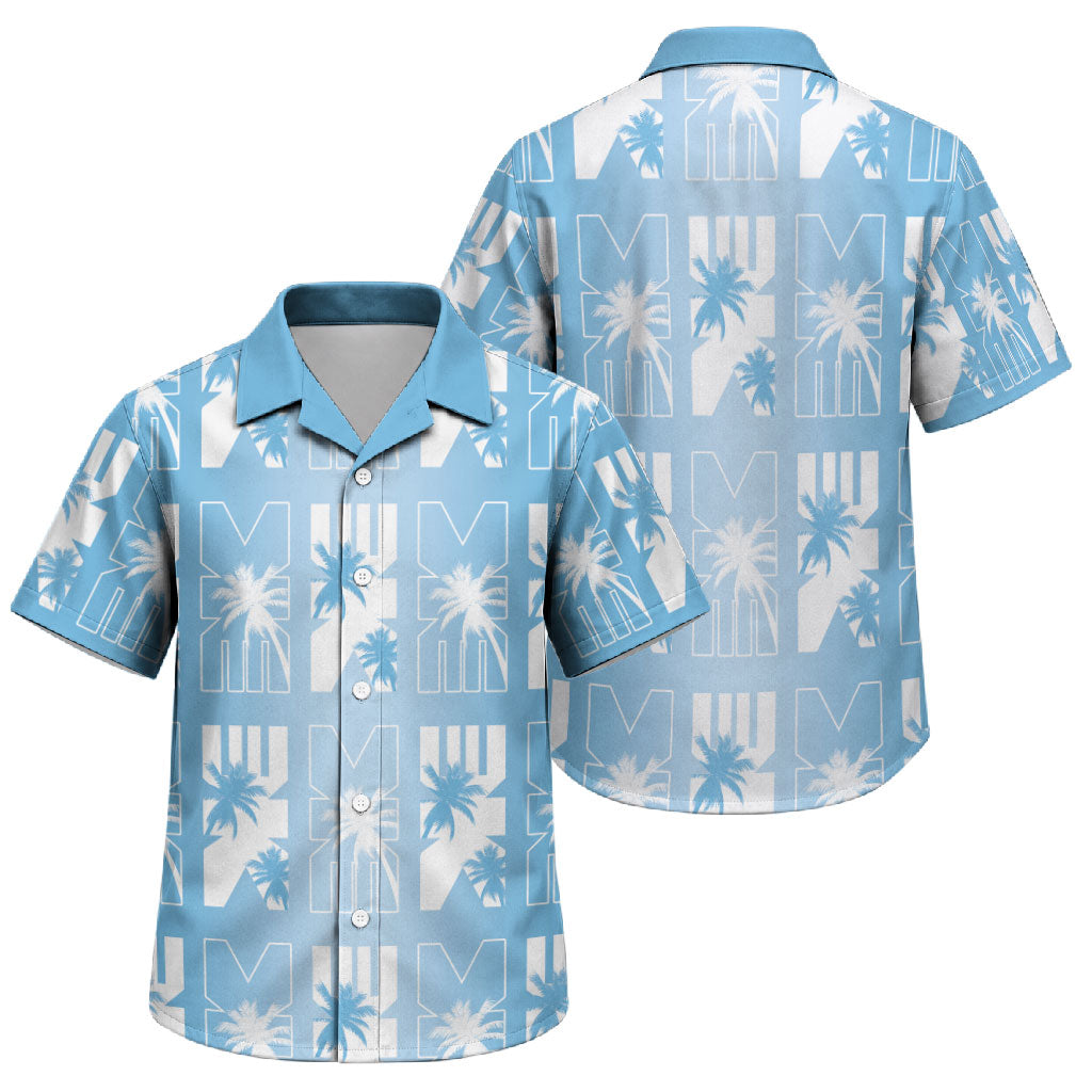 Bula Fiji Family Matching Summer Maxi Dress and Hawaiian Shirt Blue Makare Masi Tapa Pattern LT05 Son's Shirt Blue - Polynesian Pride