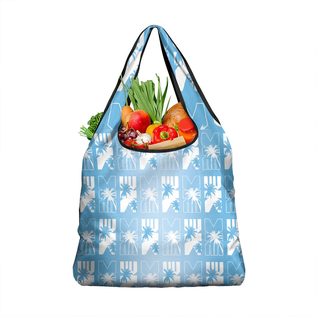 Bula Fiji Grocery Bag Blue Makare Masi Tapa Pattern LT05 1-pack One Size Blue - Polynesian Pride