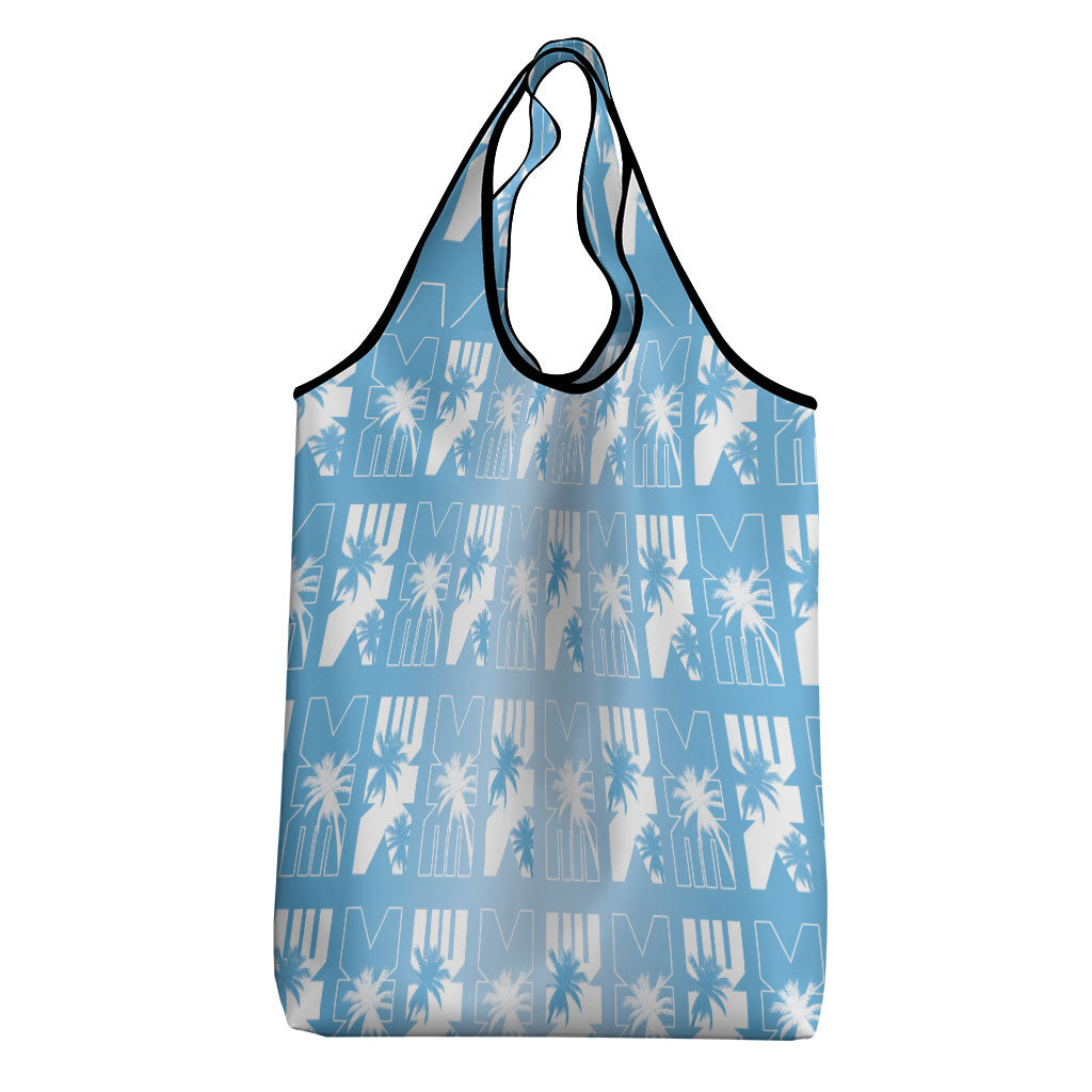 Bula Fiji Grocery Bag Blue Makare Masi Tapa Pattern LT05 - Polynesian Pride
