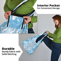 Bula Fiji Grocery Bag Blue Makare Masi Tapa Pattern LT05 - Polynesian Pride
