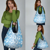 Bula Fiji Grocery Bag Blue Makare Masi Tapa Pattern LT05 - Polynesian Pride