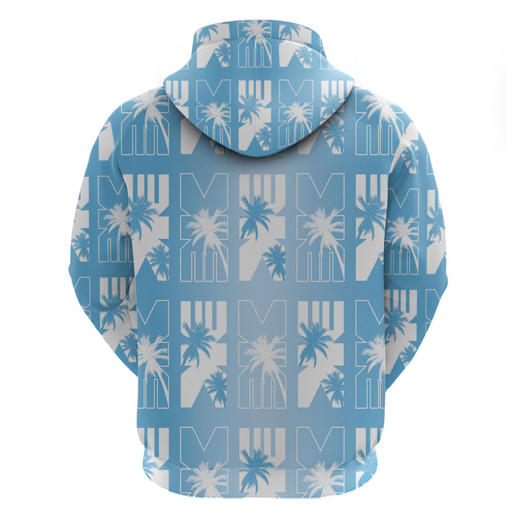 Bula Fiji Hoodie Blue Makare Masi Tapa Pattern LT05 - Polynesian Pride