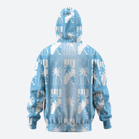 Bula Fiji Hoodie Blue Makare Masi Tapa Pattern LT05 - Polynesian Pride