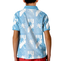 Bula Fiji Kid Polo Shirt Blue Makare Masi Tapa Pattern LT05 - Polynesian Pride