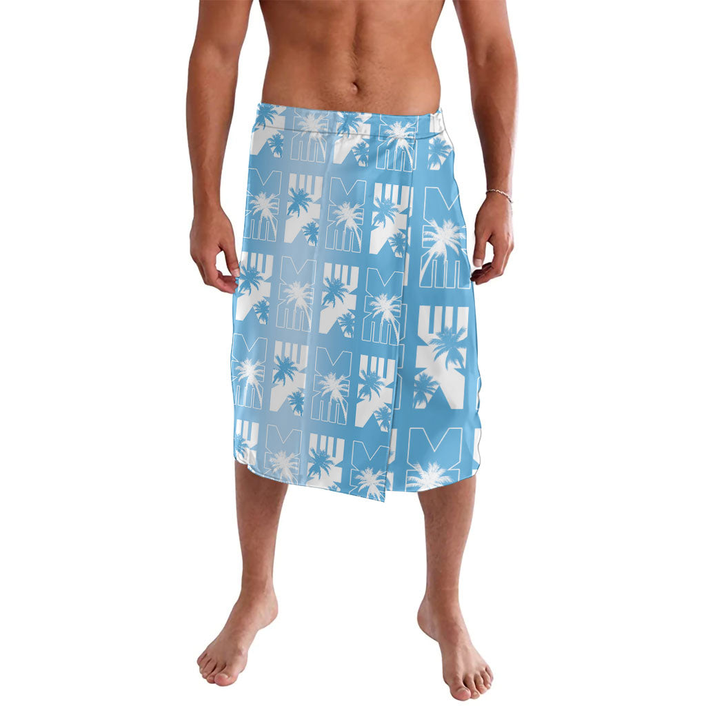 Bula Fiji Lavalava Blue Makare Masi Tapa Pattern LT05 Blue - Polynesian Pride