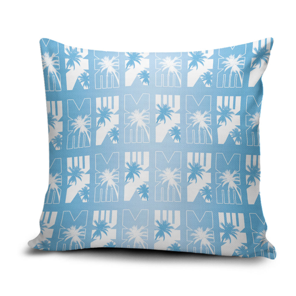 Bula Fiji Pillow Cover Blue Makare Masi Tapa Pattern LT05 Blue - Polynesian Pride