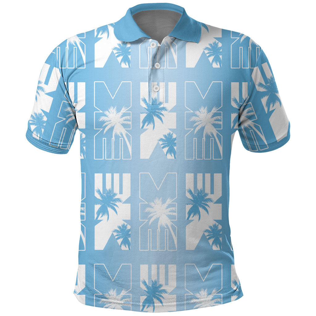 Bula Fiji Polo Shirt Blue Makare Masi Tapa Pattern LT05 Blue - Polynesian Pride