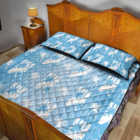 Bula Fiji Quilt Bed Set Blue Makare Masi Tapa Pattern LT05 - Polynesian Pride