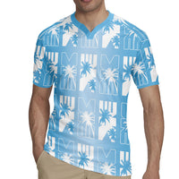 Bula Fiji Rugby Jersey Blue Makare Masi Tapa Pattern LT05 - Polynesian Pride