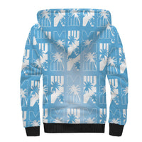 Bula Fiji Sherpa Hoodie Blue Makare Masi Tapa Pattern LT05 - Polynesian Pride