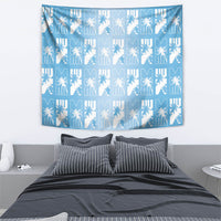 Bula Fiji Tapestry Blue Makare Masi Tapa Pattern LT05 - Polynesian Pride