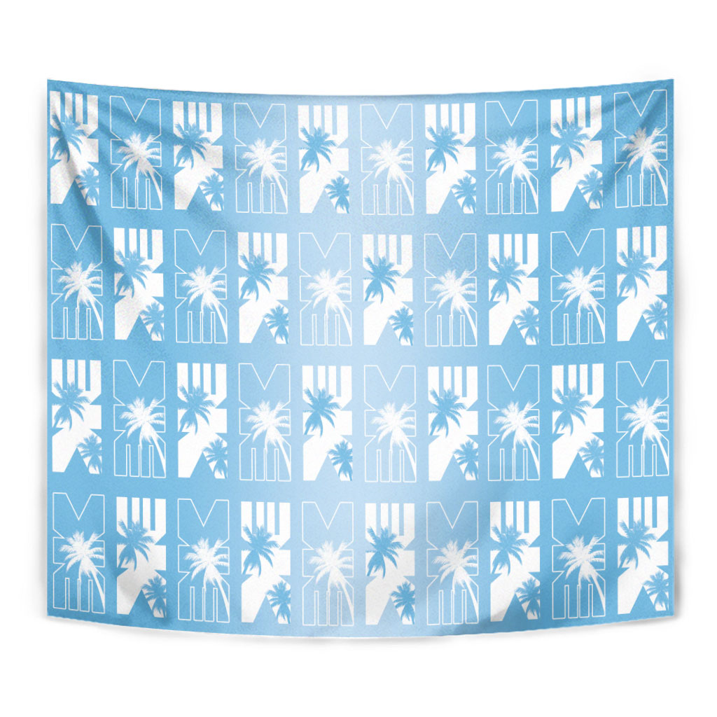 Bula Fiji Tapestry Blue Makare Masi Tapa Pattern LT05 - Polynesian Pride