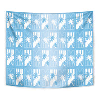 Bula Fiji Tapestry Blue Makare Masi Tapa Pattern LT05 - Polynesian Pride