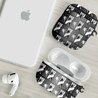 Bula Fiji AirPods Case Black Makare Masi Tapa Pattern LT05 - Polynesian Pride