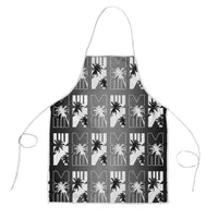 Bula Fiji Apron Black Makare Masi Tapa Pattern LT05 Black - Polynesian Pride
