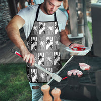 Bula Fiji Apron Black Makare Masi Tapa Pattern LT05 - Polynesian Pride