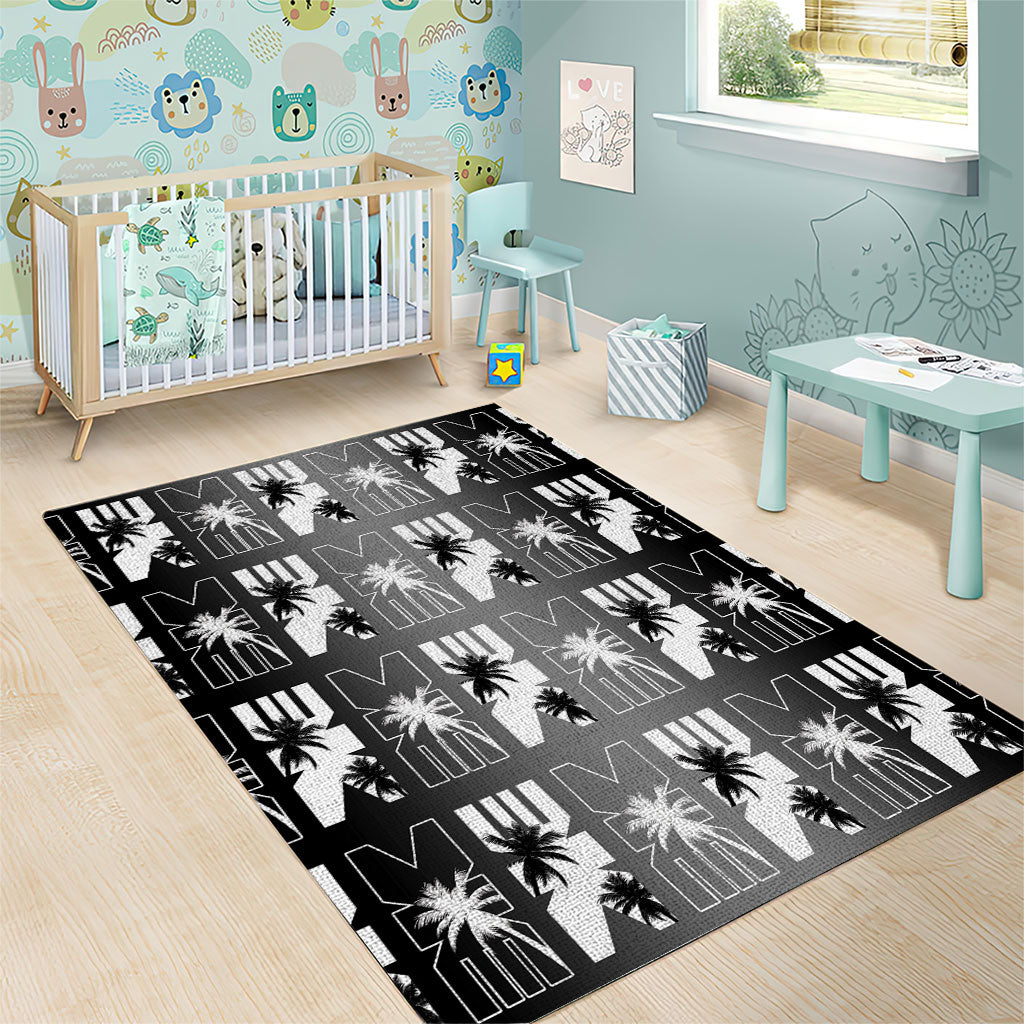 Bula Fiji Area Rug Black Makare Masi Tapa Pattern LT05 - Polynesian Pride