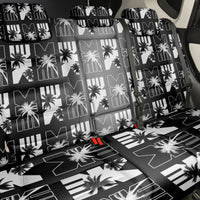 Bula Fiji Back Car Seat Cover Black Makare Masi Tapa Pattern LT05 - Polynesian Pride