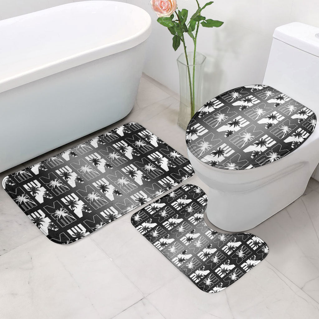 Bula Fiji Bathroom Set Black Makare Masi Tapa Pattern LT05 - Polynesian Pride