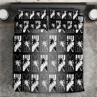 Bula Fiji Bedding Set Black Makare Masi Tapa Pattern LT05 Black - Polynesian Pride