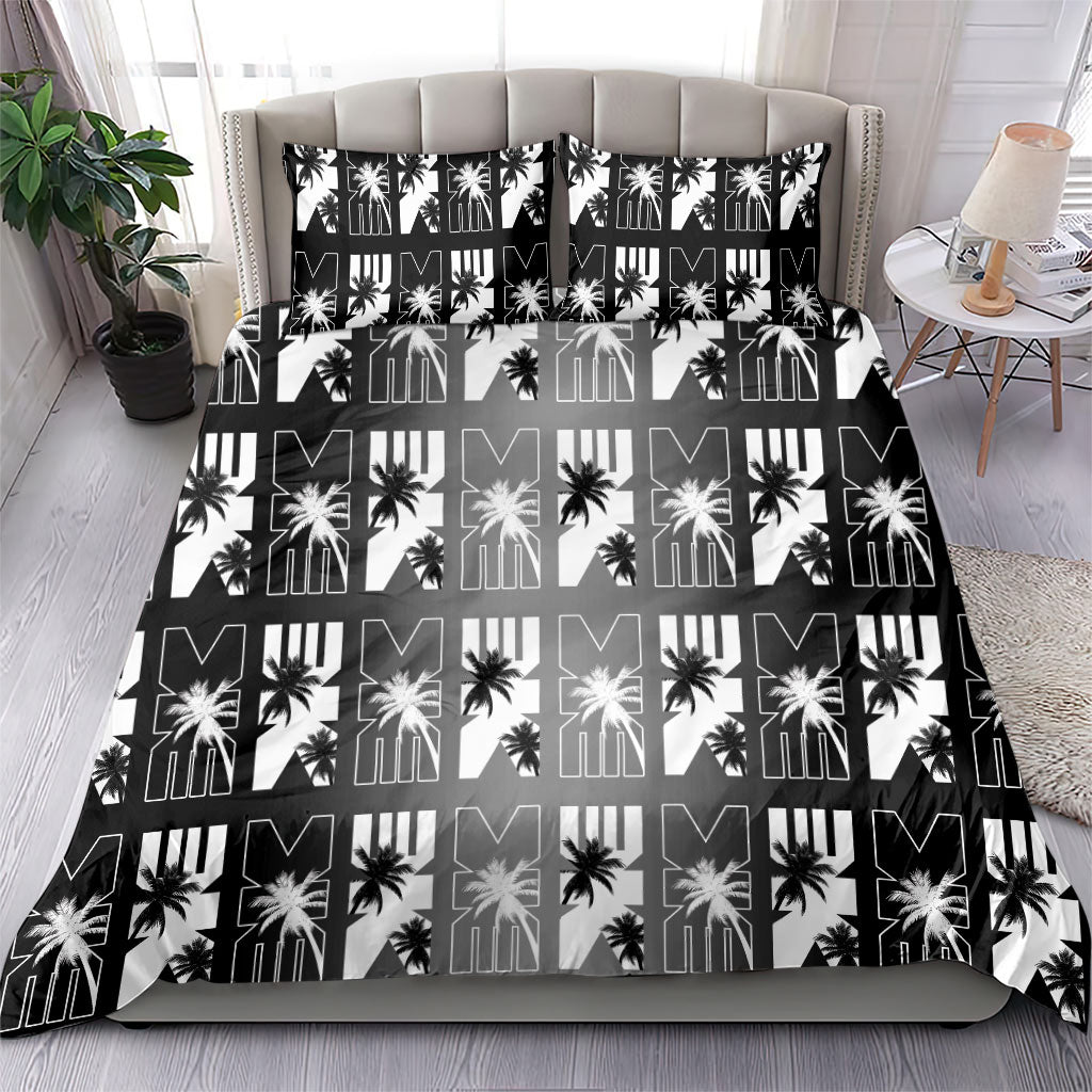 Bula Fiji Bedding Set Black Makare Masi Tapa Pattern LT05 - Polynesian Pride