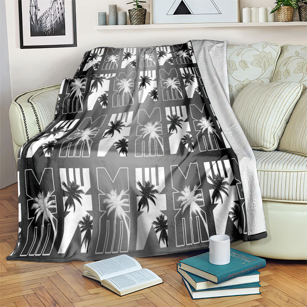Bula Fiji Blanket Black Makare Masi Tapa Pattern LT05 Black - Polynesian Pride