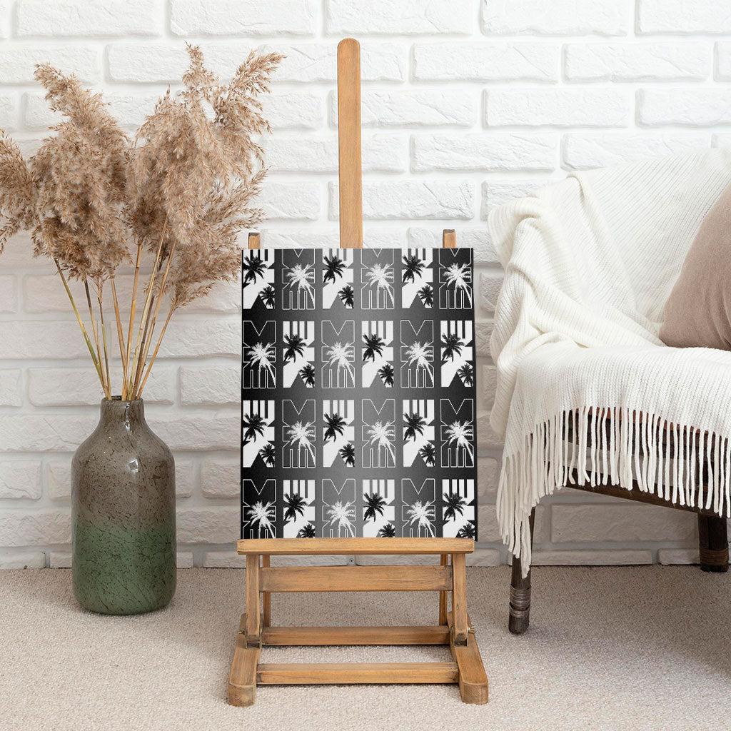 Bula Fiji Canvas Wall Art Black Makare Masi Tapa Pattern LT05 - Polynesian Pride