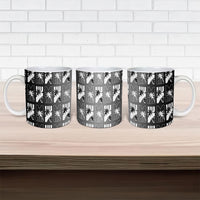 Bula Fiji Ceramic Mug Black Makare Masi Tapa Pattern LT05 - Polynesian Pride