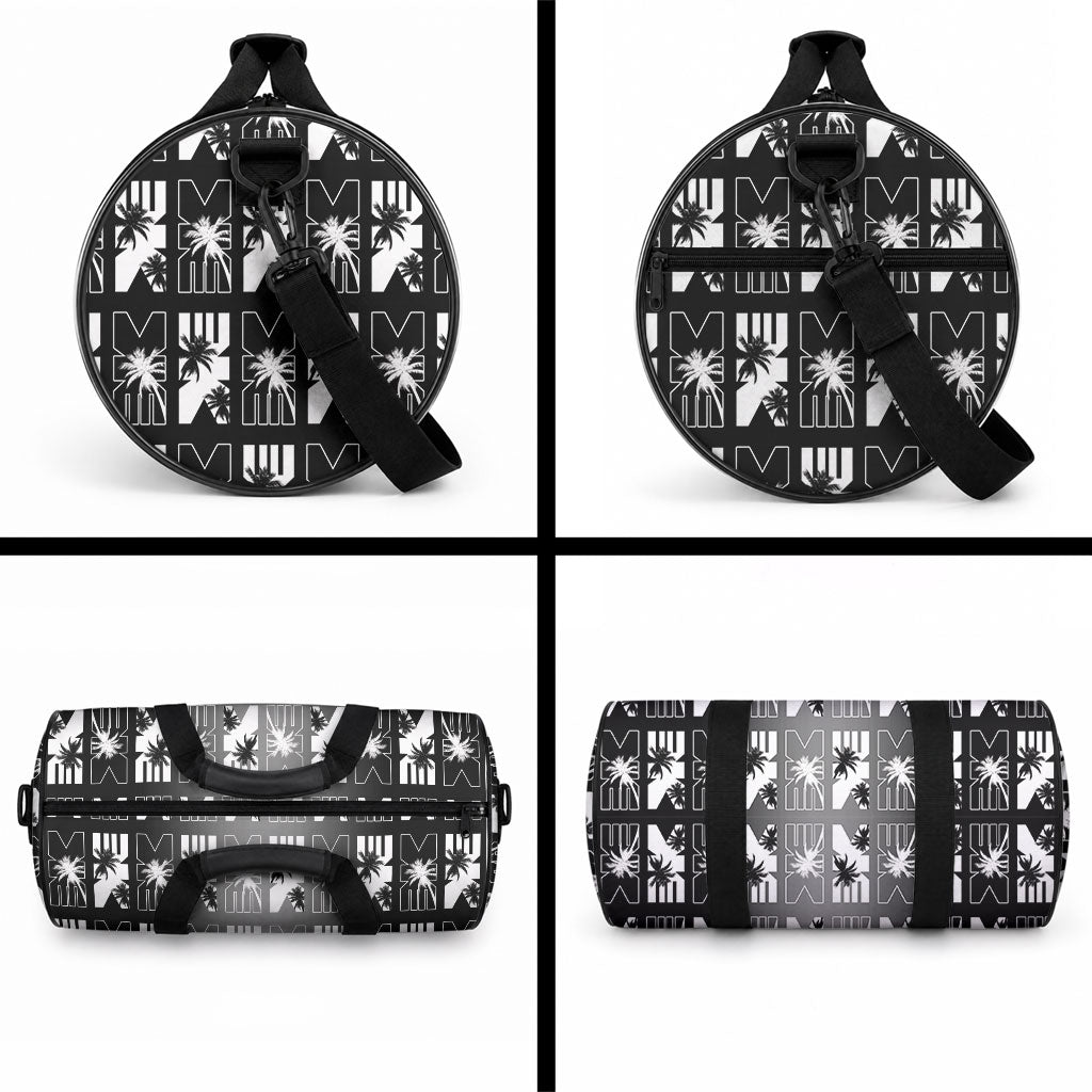 Bula Fiji Duffle Bag Black Makare Masi Tapa Pattern