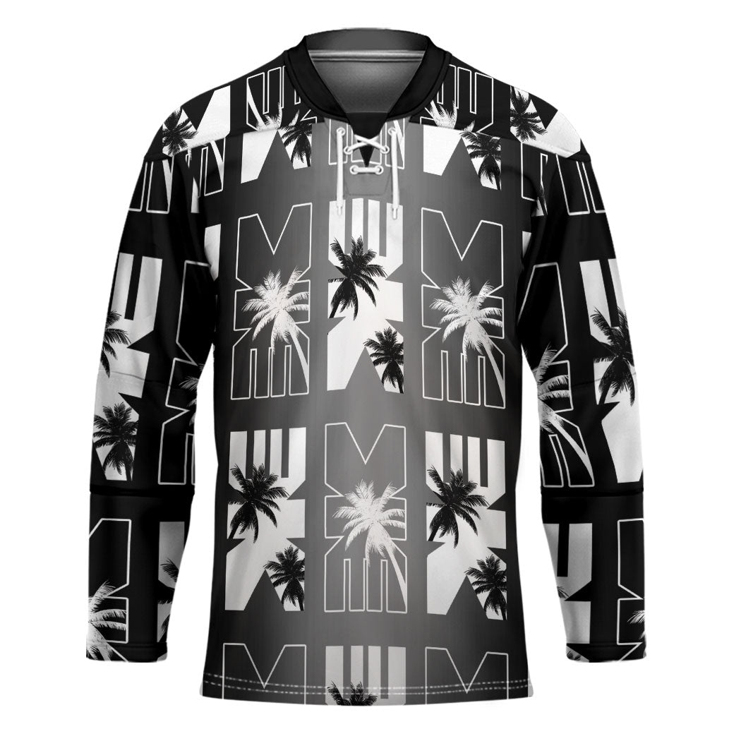 Bula Fiji Hockey Jersey Black Makare Masi Tapa Pattern LT05 Unisex Black - Polynesian Pride